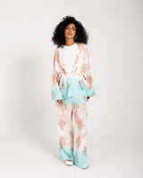 ABSTRACT TIE-DYE CARDIGAN -PINK