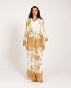 ABSTRACT TIE-DYE CARDIGAN -Mustard