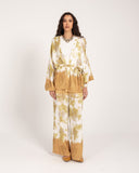 ABSTRACT TIE-DYE CARDIGAN -Mustard