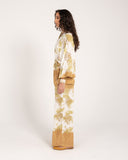 ABSTRACT TIE-DYE CARDIGAN -Mustard