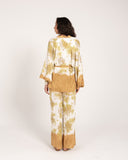 ABSTRACT TIE-DYE CARDIGAN -Mustard