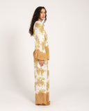 ABSTRACT TIE-DYE CARDIGAN -Mustard