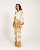 ABSTRACT TIE-DYE PANTS -Mustard