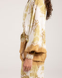 ABSTRACT TIE-DYE CARDIGAN -Mustard