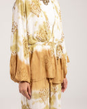 ABSTRACT TIE-DYE CARDIGAN -Mustard