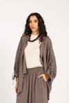 COMFY LINEN BLOUSE -BROWN