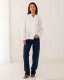 RUFFLE SHIRT-OFF WHITE