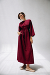 SCARLET ELEGANCE LINEN DRESS -RED