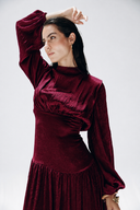 SOFT SATIN DRESS -MAROON
