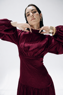 SOFT SATIN DRESS -MAROON