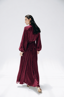 SOFT SATIN DRESS -MAROON