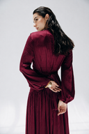 SOFT SATIN DRESS -MAROON