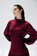 SOFT SATIN DRESS -MAROON