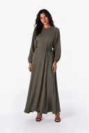 SOFT SILHOUETTE DRESS -OLIVE