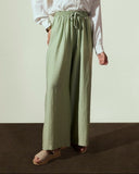 STRAIGHT LINEN PANTS-MINT GREEN