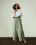 STRAIGHT LINEN PANTS-MINT GREEN