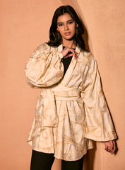SHINY CARDIGAN-BEIGE