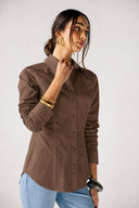 FITTED SHIRT -BROWN