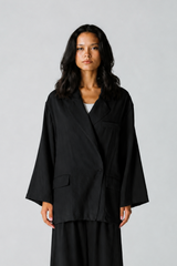 RELAXED OVERSIZED BLAZER -BLACK