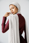 TULLE LAYERED SWIM HIJAB - OFF WHITE