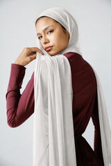TULLE LAYERED SWIM HIJAB - OFF WHITE