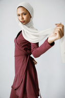 TULLE LAYERED SWIM HIJAB - OFF WHITE