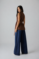 Sleeveless Wrap VEST -BROWN