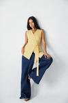 Sleeveless Wrap VEST -BUTTER YELLOW