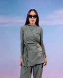 WAVES SWIMSUIT TOP -OLIVE