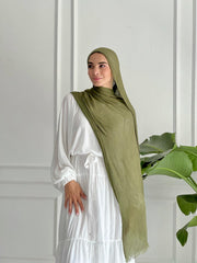 CRINKLE MODAL SCARF-ARMY