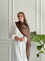 CRINKLE MODAL SCARF-BROWN