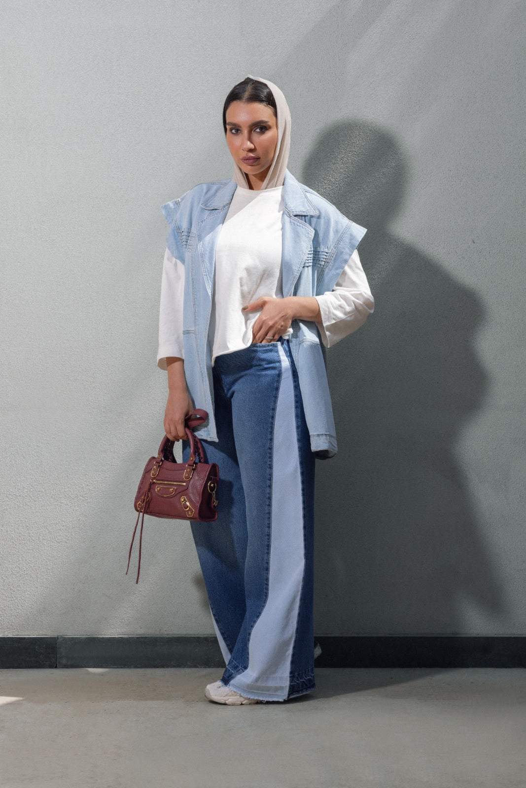 DOUBLE WIDE LEG PANTS -BLUE