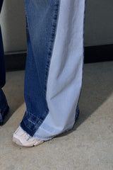 DOUBLE WIDE LEG PANTS -BLUE