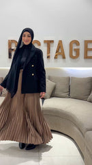 Plisse Satin Skirt