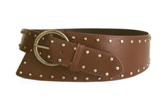 VINTAGE LEATHER BELT -BROWN
