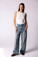 FULL LINED SLEEVELESS BASIC TOP -OFF WHITE