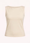 FULL LINED SLEEVELESS BASIC TOP -Beige