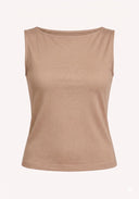 FULL LINED SLEEVELESS BASIC TOP -CAFE