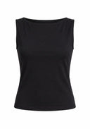 FULL LINED SLEEVELESS BASIC TOP - BLACK