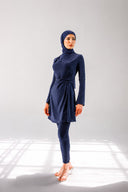 TULLE LAYERED SWIM HIJAB - BLUE BLACK