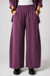 ELASTIC WAIST BALLOON PANTS -MAROON