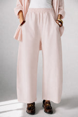 ELASTIC WAIST BALLOON PANTS -PINK