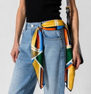 Retro Geometry Satin Mini Scarf