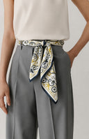 Arabesque Ivory Satin Mini Scarf