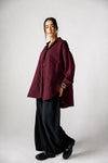 PURE LINEN OVERSIZED SHIRT -MAROON