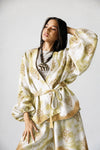 ABSTRACT TIE-DYE CARDIGAN -Mustard