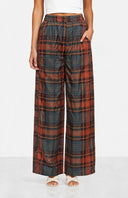CHECKERED BALLOON PANTS -Red Pear