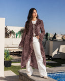 RUFFLE LACE CARDIGAN -BROWN