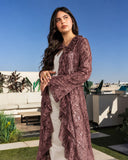 RUFFLE LACE CARDIGAN -BROWN