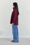 Utility Drawstring Waist Jacket -MAROON